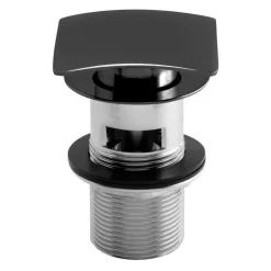 Harbour Status Matt Black Square Dome Clicker Waste - Slotted