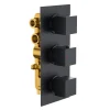 Harbour Status Matt Black Square 3 Outlet Concealed Thermostatic Mixer Valve