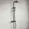 Harbour Status Matt Black Thermostatic Exposed Shower Kit
