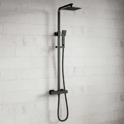 Harbour Status Matt Black Thermostatic Exposed Shower Kit