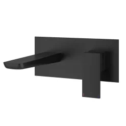 Harbour Status Matt Black Wall Mounted Bath Mixer Tap