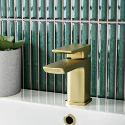 Harbour Status Mini Basin Mixer Tap & Waste - Brushed Brass