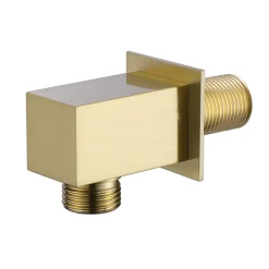 Harbour Status Square Brushed Brass Wall Outlet & Elbow