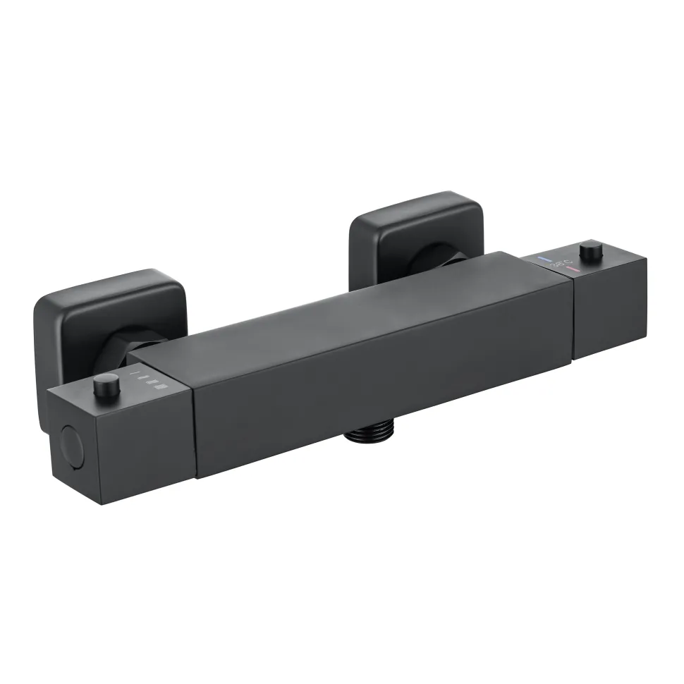Harbour Status Thermostatic Bar Shower Valve - Matt Black