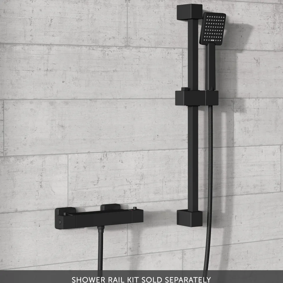 Harbour Status Thermostatic Bar Shower Valve - Matt Black
