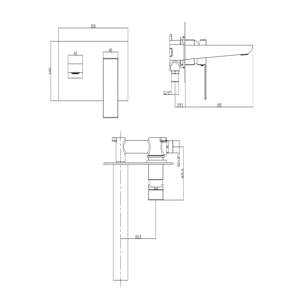 Harbour Status Wall Mounted Basin Mixer Tap