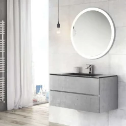 Harbour Substance 900mm 2 Drawer Wall Mounted Vanity Unit & Basin Options - Concrete Effect