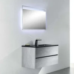 Harbour Substance 900mm 2 Drawer Wall Mounted Vanity Unit & Basin Options - Concrete Effect