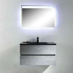 Harbour Substance 900mm 2 Drawer Wall Mounted Vanity Unit & Basin Options - Concrete Effect