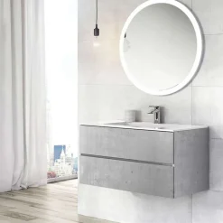 Harbour Substance 900mm 2 Drawer Wall Mounted Vanity Unit & Basin Options - Concrete Effect