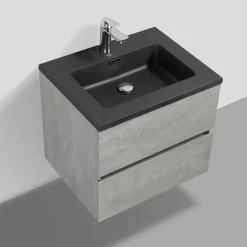Harbour Substance 600mm 2 Drawer Wall Mounted Vanity Unit & Basin Options - Concrete Effect