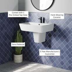 Harbour Unity 560mm Basin & Semi Pedestal