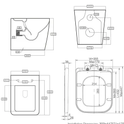 Harbour Unity Rimless Back to Wall Toilet & Soft Close Seat