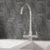 Harbour Vibe Twin Lever Mono Kitchen Mixer Tap - Polished Chrome
