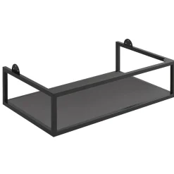 Harbour Virtue 800mm Wall Hung Vanity Unit with LED Illumination, Matt Black Frame Shelf and Handle & Basin