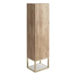 Harbour Virtue 1100mm Wall Mounted Tall Storage Cabinet with Brushed Brass Frame Shelf