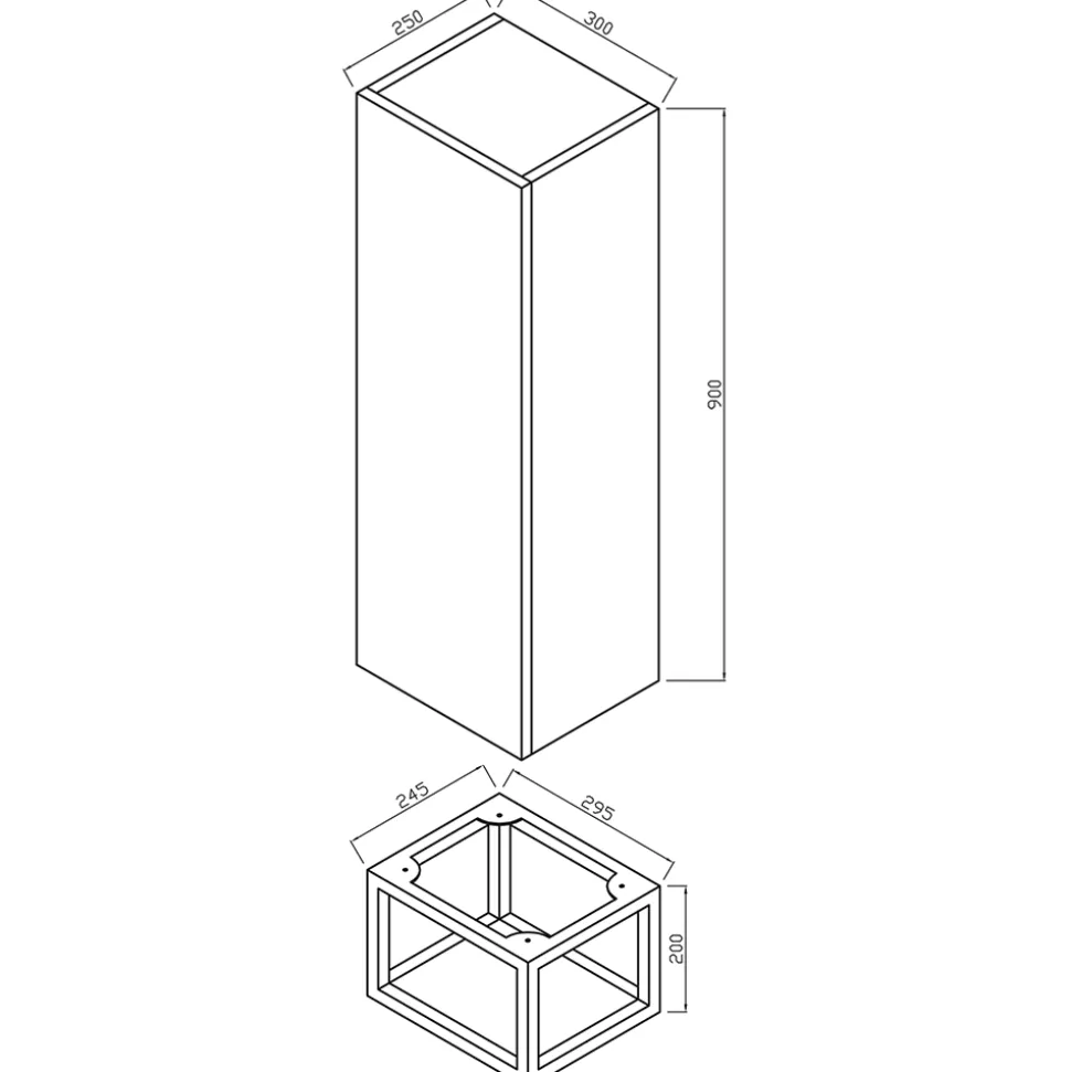 Harbour Virtue 1100mm Wall Mounted Tall Storage Cabinet with Brushed Brass Frame Shelf