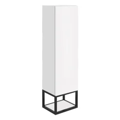 Harbour Virtue 1100mm Wall Mounted Tall Storage Cabinet with Matt Black Frame Shelf
