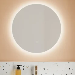 Harbour Vision LED Illuminated Round Bathroom Mirror with Demister Pad - 600mm
