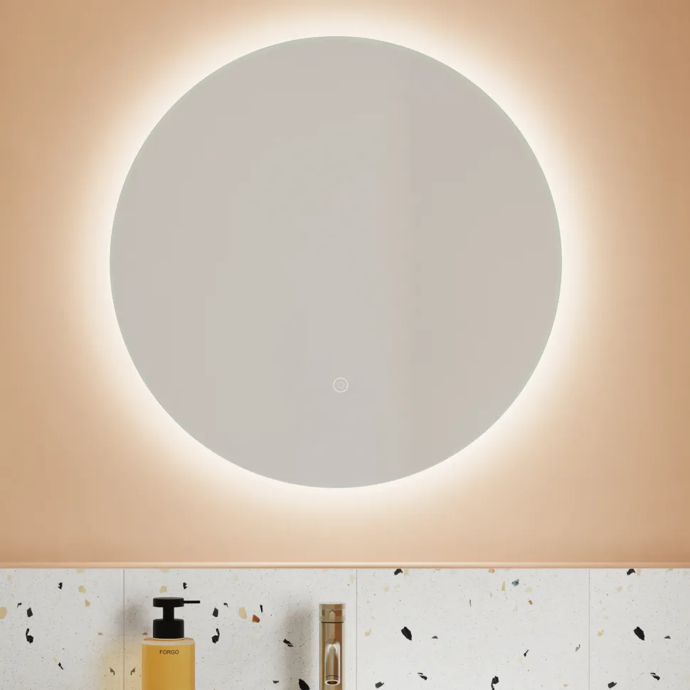 Harbour Vision LED Illuminated Round Bathroom Mirror with Demister Pad - 600mm