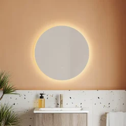 Harbour Vision LED Illuminated Round Bathroom Mirror with Demister Pad - 600mm
