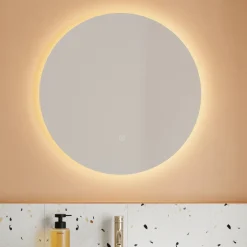 Harbour Vision LED Illuminated Round Bathroom Mirror with Demister Pad - 600mm