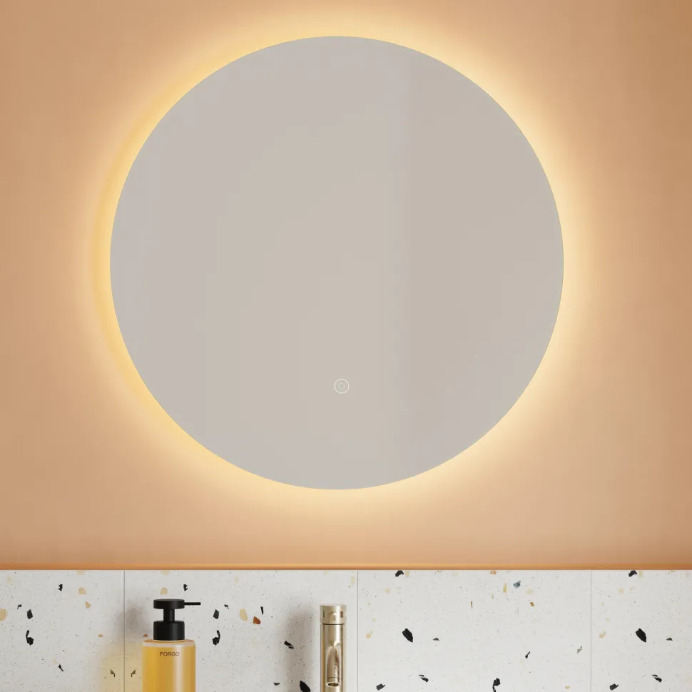 Harbour Vision LED Illuminated Round Bathroom Mirror with Demister Pad - 600mm