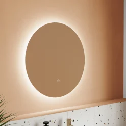 Harbour Vision LED Illuminated Round Bathroom Mirror with Demister Pad - 600mm