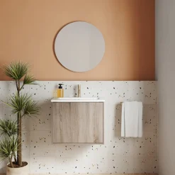 Harbour Vision LED Illuminated Round Bathroom Mirror with Demister Pad - 600mm