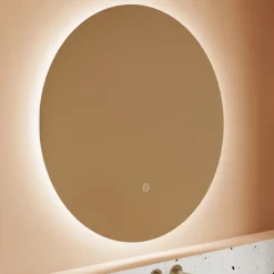Harbour Vision LED Illuminated Round Bathroom Mirror with Demister Pad - 800mm