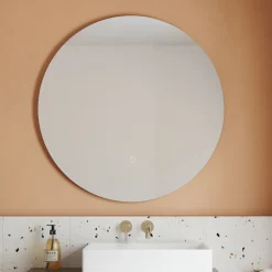 Harbour Vision LED Illuminated Round Bathroom Mirror with Demister Pad - 800mm