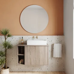 Harbour Vision LED Illuminated Round Bathroom Mirror with Demister Pad - 800mm