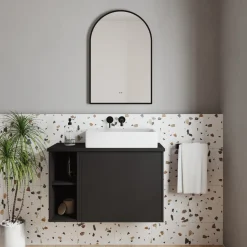 Harper LED Illuminated Arch Framed Mirror with Demister Pad & Colour Change Lights - 500 x 750mm