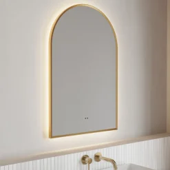 Harper LED Illuminated Arch Framed Mirror with Demister Pad & Colour Change Lights - 500 x 750mm