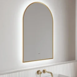 Harper LED Illuminated Arch Framed Mirror with Demister Pad & Colour Change Lights - 500 x 750mm