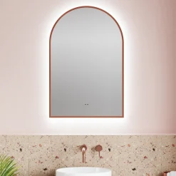 Harper LED Illuminated Arch Framed Mirror with Demister Pad & Colour Change Lights - 500 x 750mm