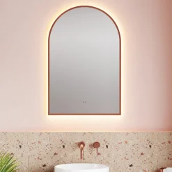Harper LED Illuminated Arch Framed Mirror with Demister Pad & Colour Change Lights - 500 x 750mm