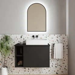 Harper LED Illuminated Arch Framed Mirror with Demister Pad & Colour Change Lights - 500 x 750mm