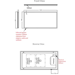 hib. Globe LED Illuminated Steam Free Rectangular Mirror
