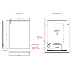 hib. Globe LED Illuminated Steam Free Rectangular Mirror