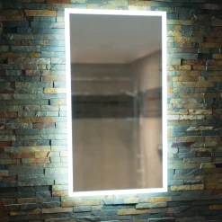 hib. Globe LED Illuminated Steam Free Rectangular Mirror