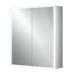 hib. Qubic LED Illuminated Mirror Cabinet with Shaver Socket - 3 Sizes