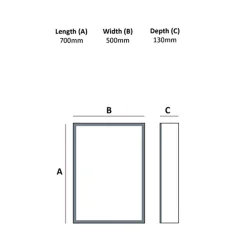 hib. Qubic LED Illuminated Mirror Cabinet with Shaver Socket - 3 Sizes