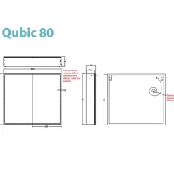 hib. Qubic LED Illuminated Mirror Cabinet with Shaver Socket - 3 Sizes