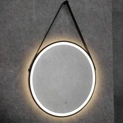 hib. Solstice Illuminated LED Matt Black Round Mirror with Demister Pad - - 600mm & 800mm