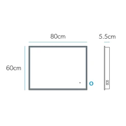 hib. Vega LED Illuminated Rectangular Mirror with Demister Pad & Colour Change LEDs