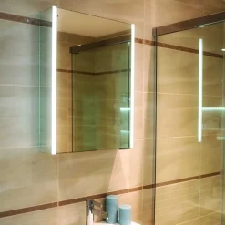 hib. Xenon 50 LED Illuminated Mirror Cabinet With Mirrored Sides