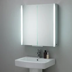 hib. Xenon 80 LED Illuminated Mirror Cabinet With Mirrored Sides