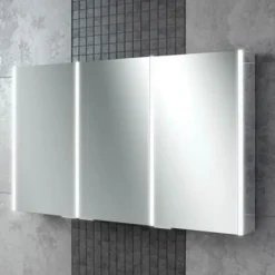 hib. Xenon 120 LED Illuminated Mirror Cabinet With Mirrored Sides