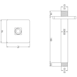 HIX Ceiling Mounted Shower Arm